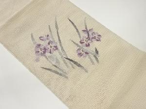 絽綴れ花葉模様織出し名古屋帯